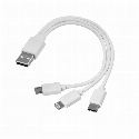 Kabel USB 3w1 micro USB + USB typ C + Lightning