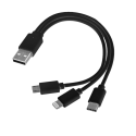 Kabel USB 3w1 micro USB + USB typ C + Lightning