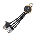 Kabel 4w1 z podświetlanym logo w drewnianej obudowie, LH-ZMU05 Zdjęcie