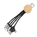 Kabel 4w1 z podświetlanym logo w drewnianej obudowie, LH-ZMU05 Zdjęcie 2