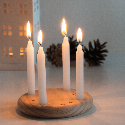Mały drewniany wieniec adwentowy 4-CHRISTMAS. Zdjęcie 5
