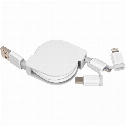 Kabel do ładowania z 3 wtyczkami rozwijany Zdjęcie 2