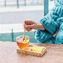 Taca z łyżeczką i szklanym kubkiem 150 ml Zdjęcie 9