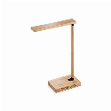 MOREY. Składana lampka biurkowa z superszybką ładowarką bezprzewodową 15 W z bambusa z logo