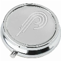 Metalowy pojemnik na tabletki z 3 przegrodami, lusterko z naniesieniem logo