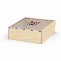 BOXIE CLEAR L. Drewniane pudełko L z nadrukiem logo