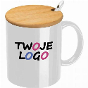 Kubek ceramiczny z łyżeczką 300 ml z logo firmy