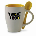 Kubek ceramiczny 300 ml z łyżeczką do drukowania logo