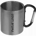 Kubek metalowy z karabińczykiem 200 ml z logo firmy