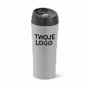 MONARDA. Kubek podróżny 470 ml ze stali nierdzewnej i PP z nadrukiem na zamówienie