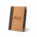 VICENTE. Notatnik B6 z korka i PET pochodzącego z recyklingu (100% rPET) z długopisem z logo