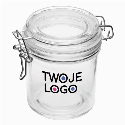 Szklany słoik CLICKY S, pojemność ok. 280 ml. do drukowania logo