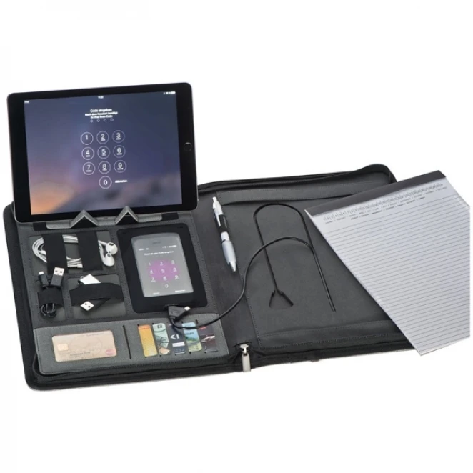 Folder A4 z power bankiem 5 000 mAh ELDA z naniesieniem logo Zdjęcie 4