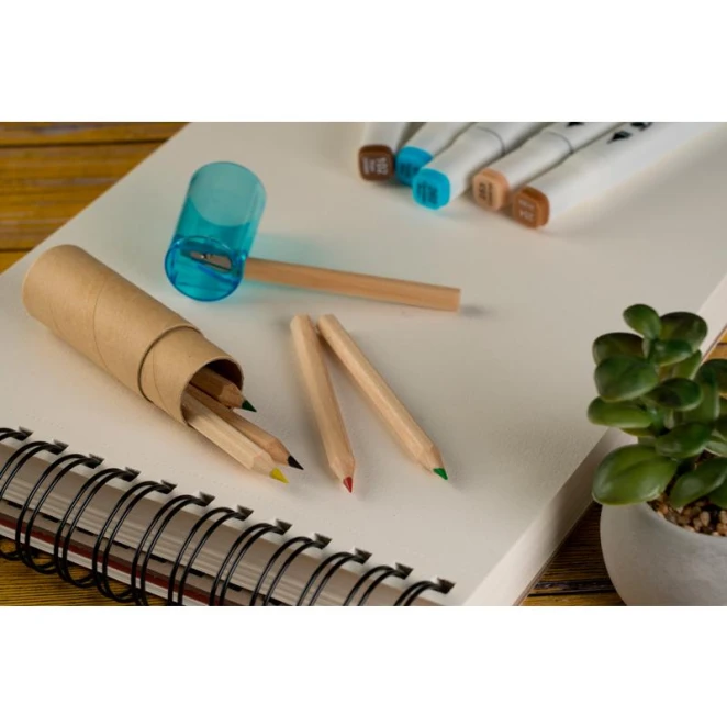 Kredki drewniane 6 kolorów BECKY z naniesieniem logo Zdjęcie 5