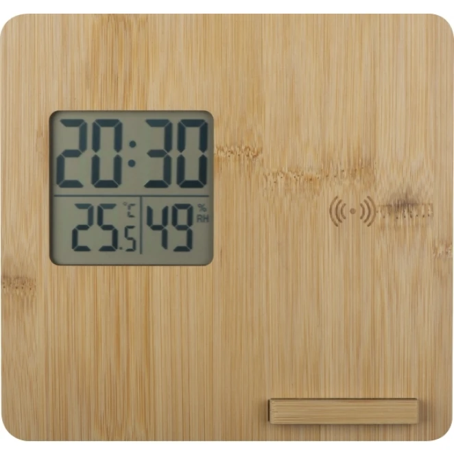 Stacja pogodowa z ładowarką indukcyjną GRANADA z logo firmy Zdjęcie 4