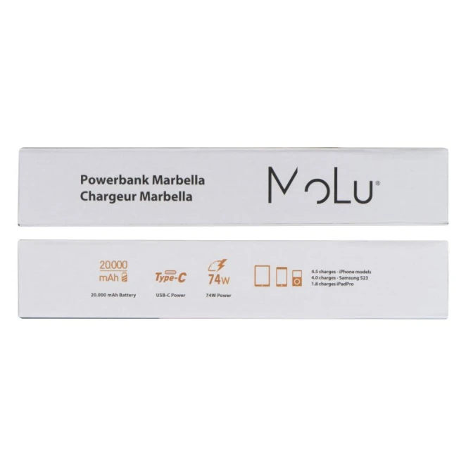 Power bank 20 000 mAh MARBELLA MoLu z nadrukiem logo Zdjęcie 10