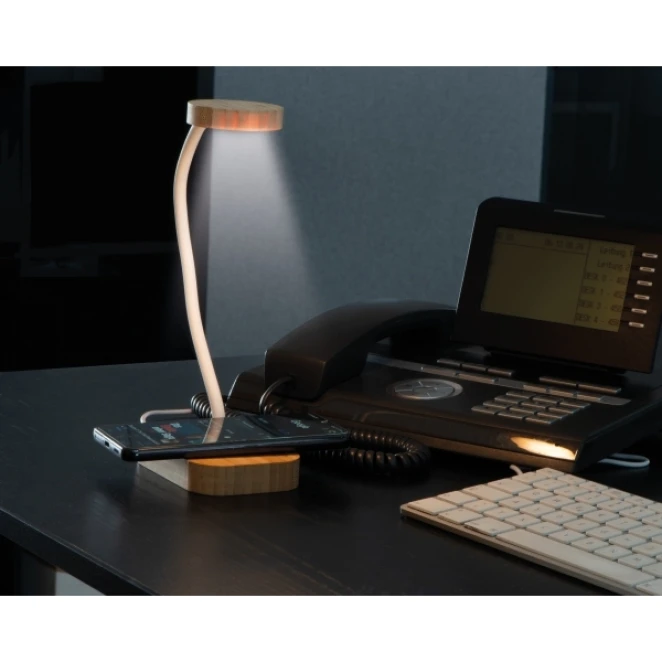 Lampka stojąca z ładowarką indukcyjną TOMSK do naniesienia logo Zdjęcie 3