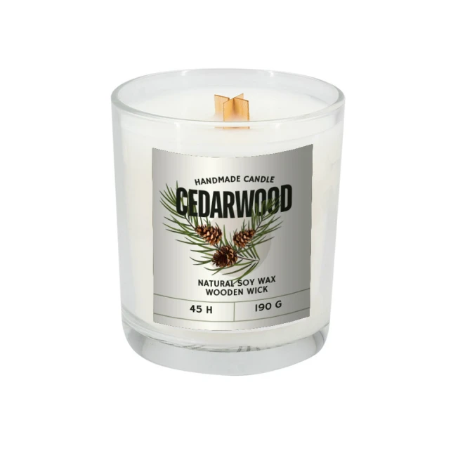 Świeca sojowa 190g Cedarwood z naniesieniem logo Zdjęcie 3