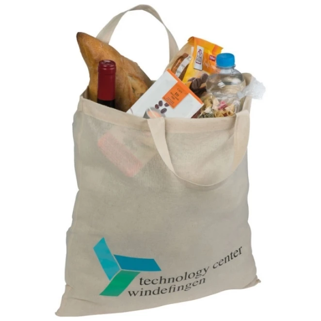 Torba bawełniana z krótkimi uszami 140 g/m2 ARRECIFE z logo Zdjęcie 4