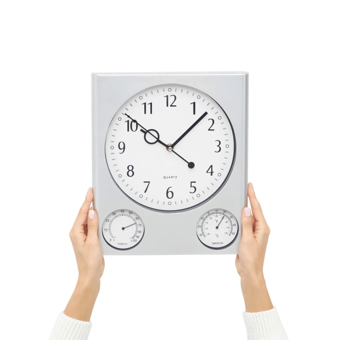 Prostokątny zegar ścienny SATURN z naniesieniem logo Zdjęcie 5