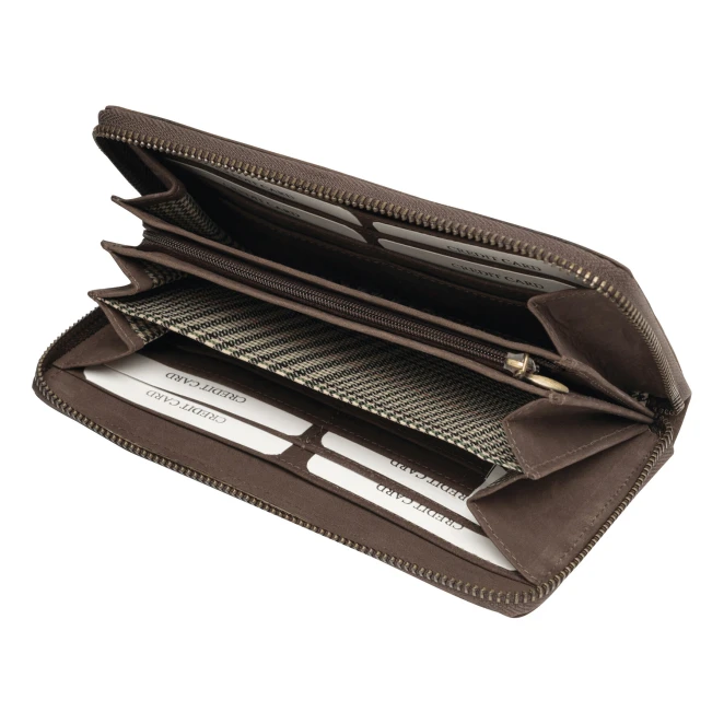 Portmonetka ze skóry naturalnej LADY z nadrukiem logo Zdjęcie 4