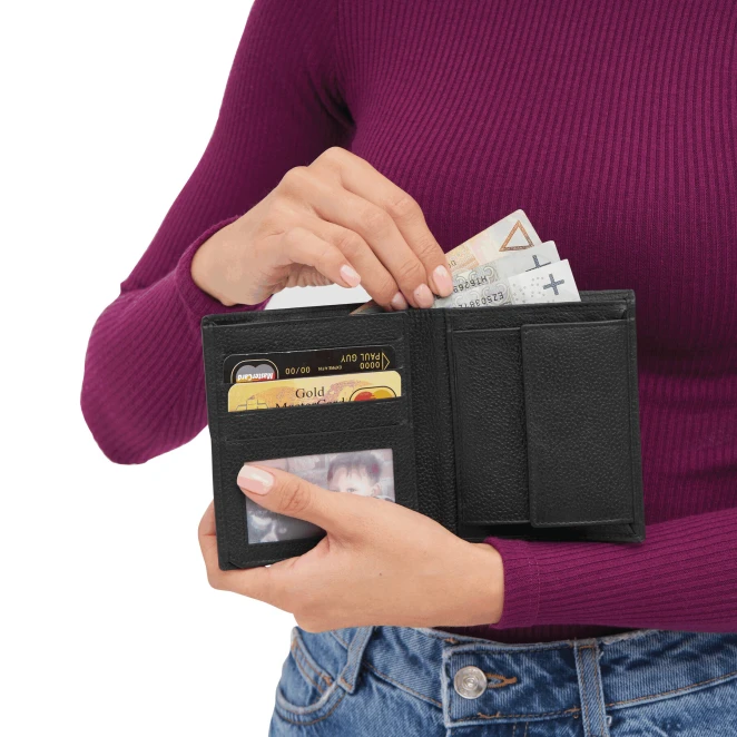 Skórzana portmonetka MESSINA z logo Zdjęcie 7