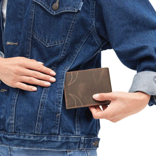 Portfel z prawdziwej skóry WILDERNESS I z logo firmy Zdjęcie 8