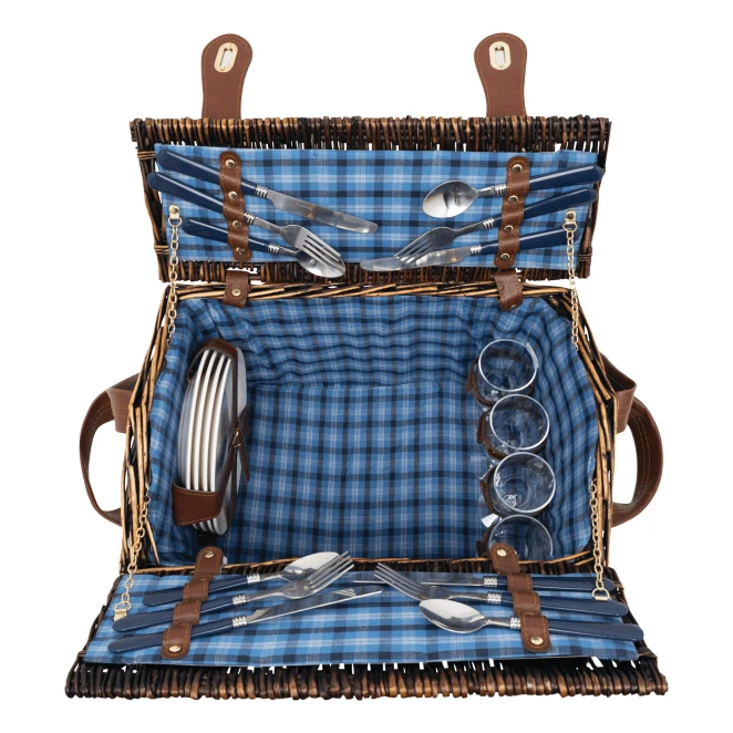 Wiklinowy kosz piknikowy SUMMERTIME z logo firmy Zdjęcie 3