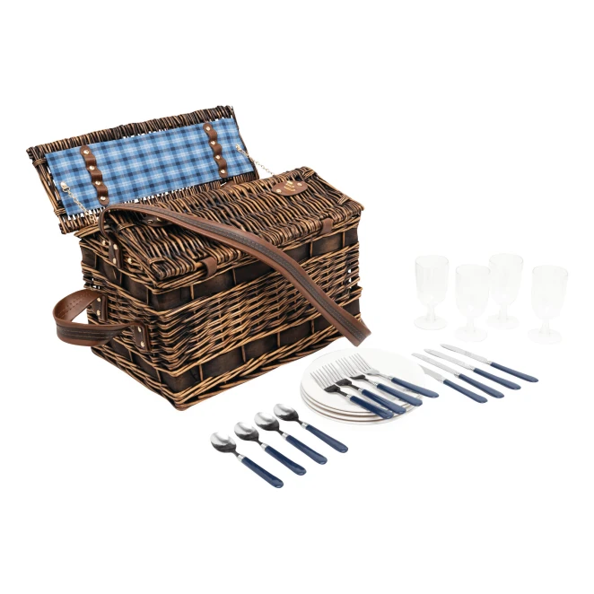 Wiklinowy kosz piknikowy SUMMERTIME z logo firmy Zdjęcie 5