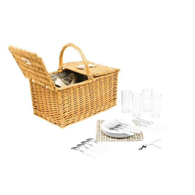 Wiklinowy koszyk piknikowy STANLEY PARK z naniesieniem logo Zdjęcie 5