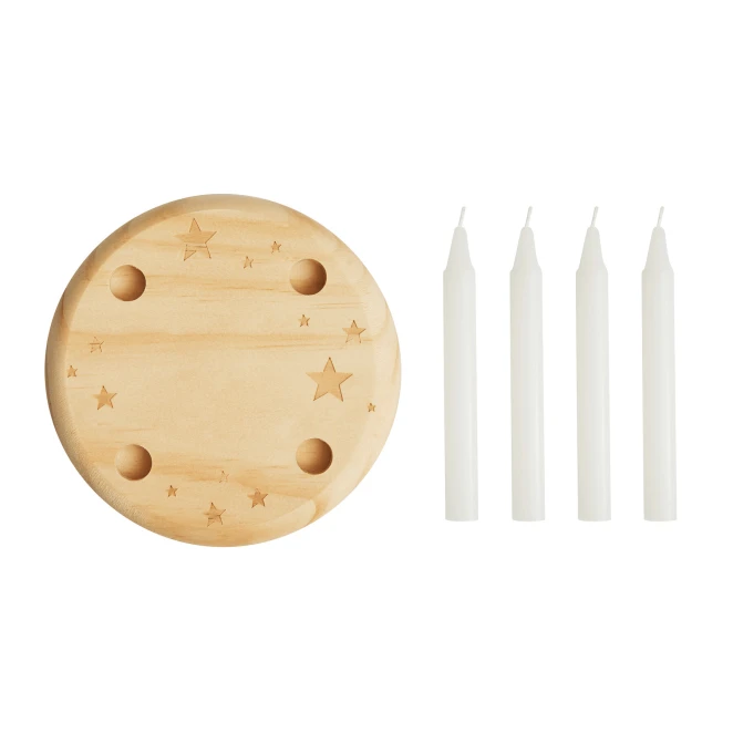 Mały drewniany wieniec adwentowy 4-CHRISTMAS. do nałożenia logo Zdjęcie 2