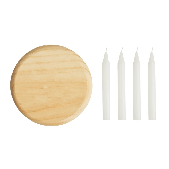 Mały drewniany wieniec adwentowy 4-CHRISTMAS. do nałożenia logo Zdjęcie 3