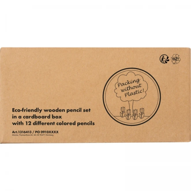 Kredki drewniane 12 kolorów z naniesieniem logo Zdjęcie 4