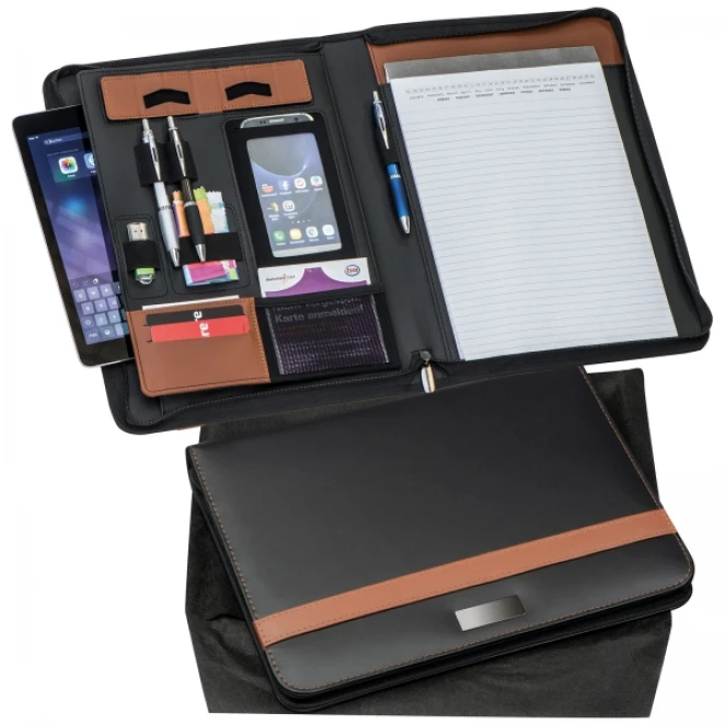 Folder A4 z notatnikiem w linie z naniesieniem logo Zdjęcie