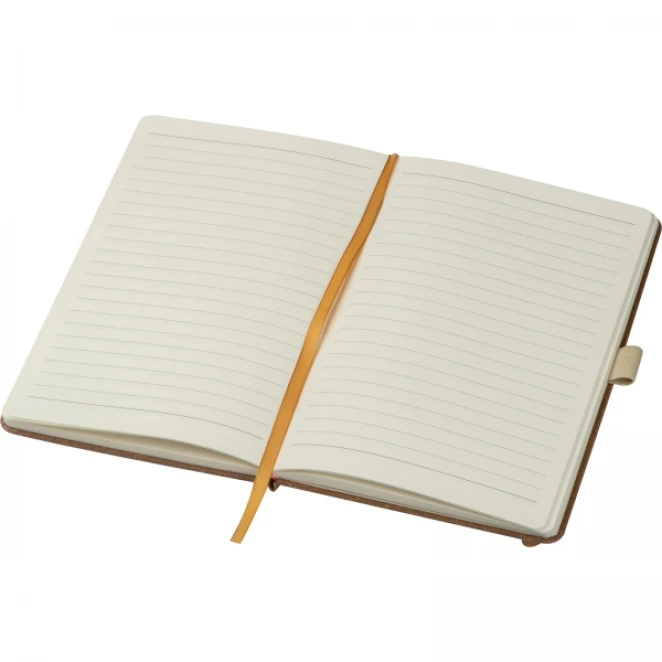 Notatnik A5 w linie ze skóry z recyklingu 14 × 21 cm z logo firmy Zdjęcie 4