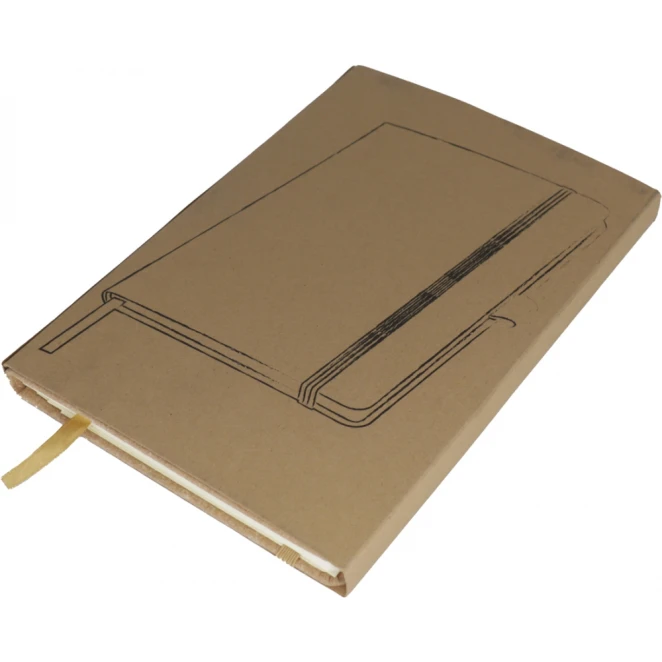 Notatnik A5 w linie ze skóry z recyklingu 14 × 21 cm z logo firmy Zdjęcie 8