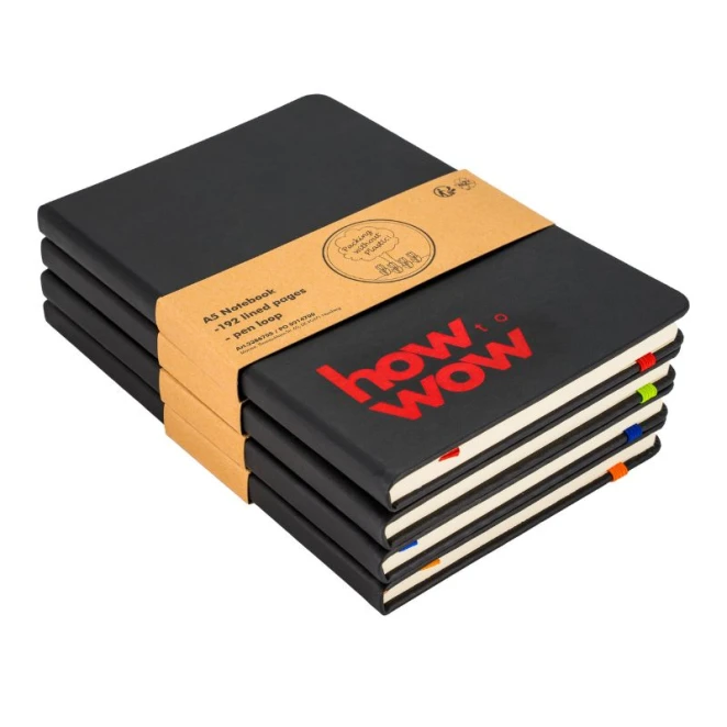 Notatnik A5 w linie okładką z PU 14,2 x 21 cm z logo Zdjęcie 9