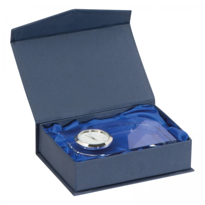 Szklany blok z zegarem z nadrukiem logo Zdjęcie 2