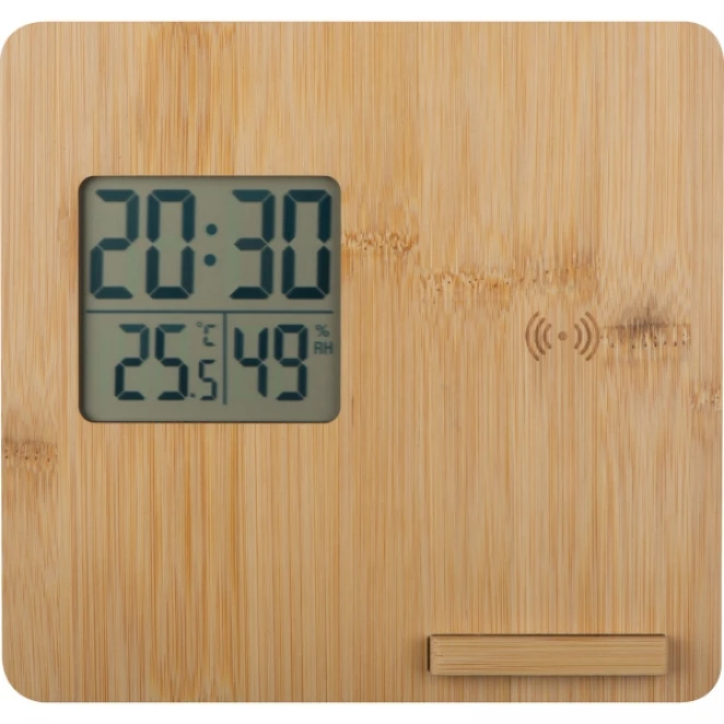 Stacja pogodowa z ładowarką indukcyjną z nadrukiem logo Zdjęcie 5