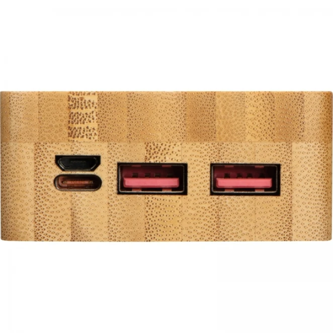 Power bank 20000 mAh bambusowy z logo firmy Zdjęcie 8