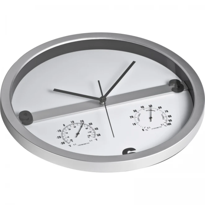 Zegar ścienny CrisMa z wskaźnikiem temperatury i wilgotności powietrza z naniesieniem logo Zdjęcie 4
