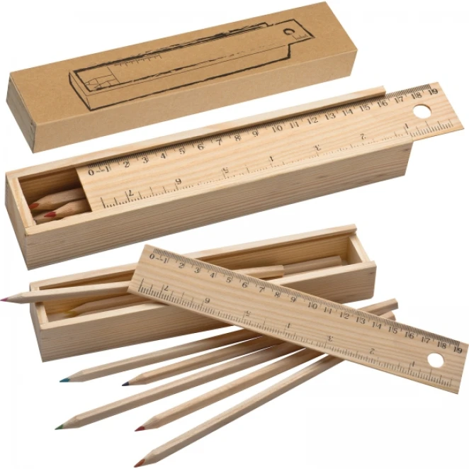 Kredki drewniane 8 kolorów z nadrukiem na zamówienie Zdjęcie