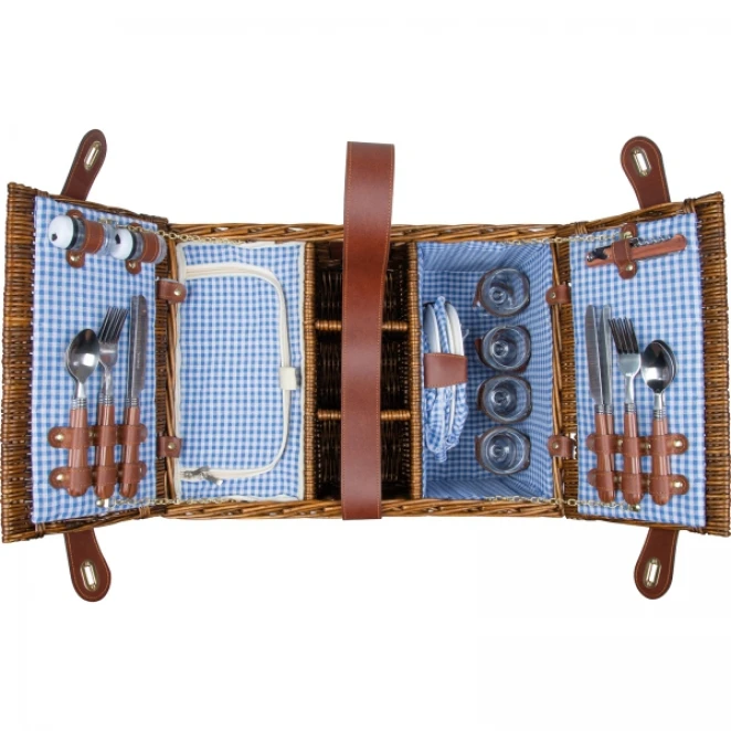 Kosz piknikowy dla 4 osób z nadrukiem na zamówienie Zdjęcie 4