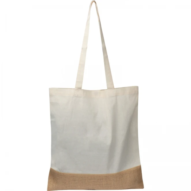 Torba bawełniana z jutowym dnem 140 g/m2 z naniesieniem logo Zdjęcie