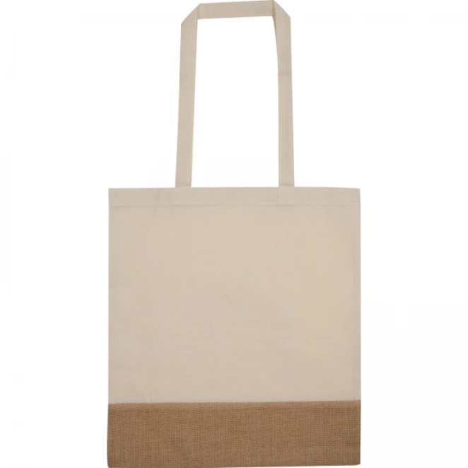 Torba bawełniana z jutowym dnem 140 g/m2 z naniesieniem logo Zdjęcie 2