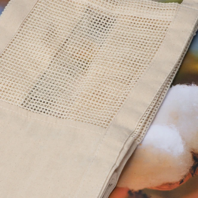 Torba bawełniana z siateczką 150 g/m2 do naniesienia logo Zdjęcie 3
