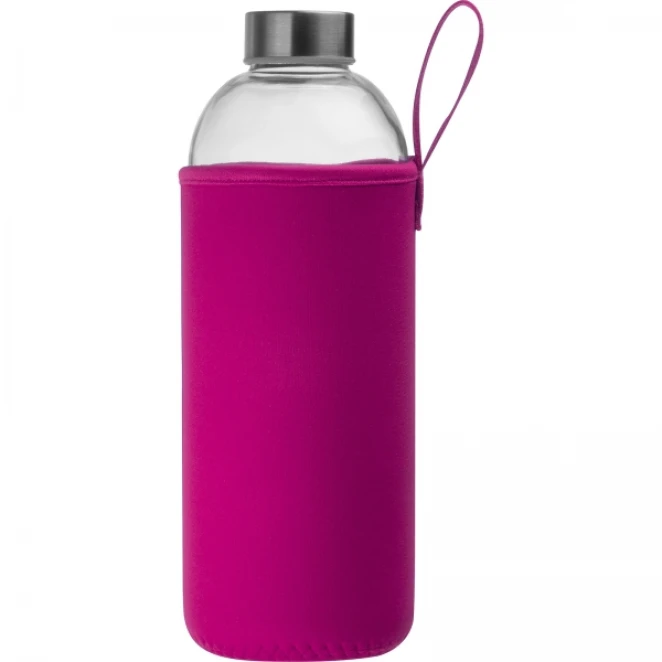 Butelka szklana z pokrowcem 1000 ml z logo firmy Zdjęcie 5