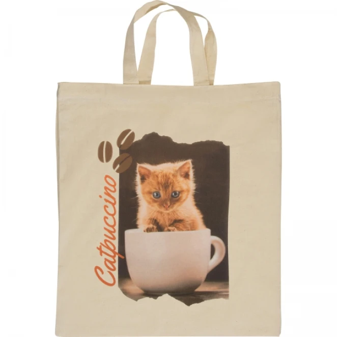 Torba bawełniana REBECA z krótkimi uszami 140 g/m2 do drukowania logo Zdjęcie 4