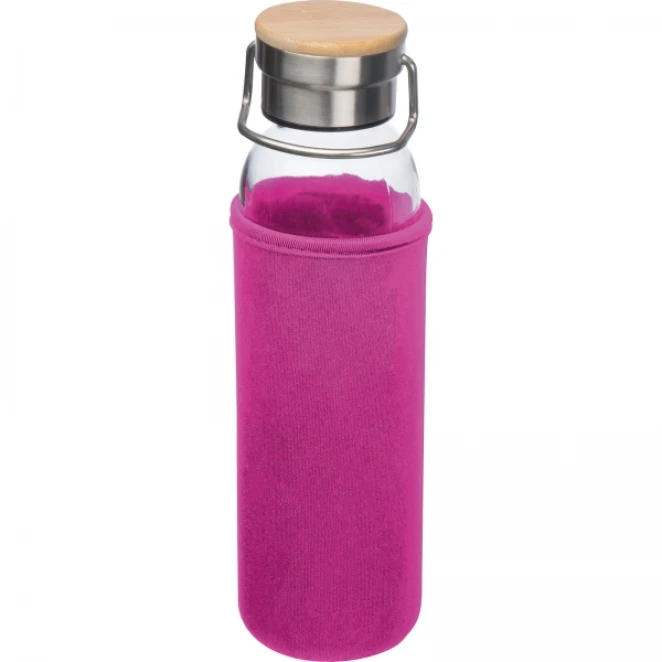 Butelka szklana z pokrowcem 600 ml z logo Zdjęcie