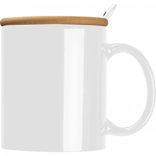 Kubek ceramiczny z łyżeczką 300 ml z logo firmy Zdjęcie 4